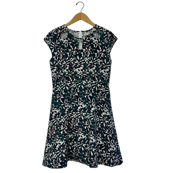 Mata Traders Women's Green Purple 100% Cotton Boho Dress Floral S/S Size MD - Picture 5 of 12